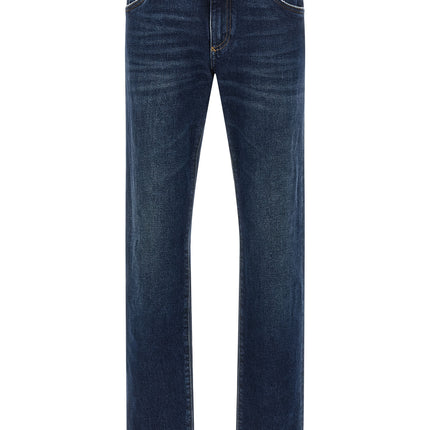 Dolce & Gabbana Blue Cotton Straight-Leg Jeans