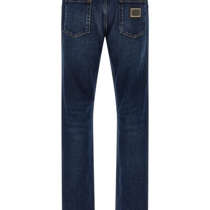 Dolce & Gabbana Blue Cotton Straight-Leg Jeans