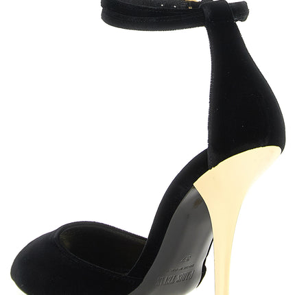Paris Texas Black Viscose Stiletto Heel Sandals