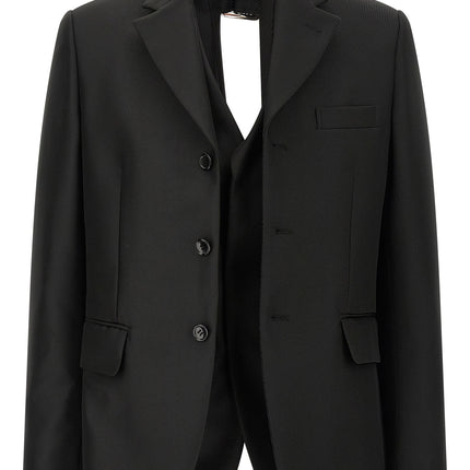 Comme Des Garçons Black Polyester Blazer