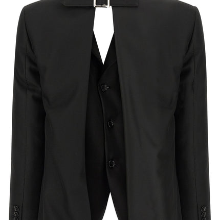 Comme Des Garçons Black Polyester Blazer