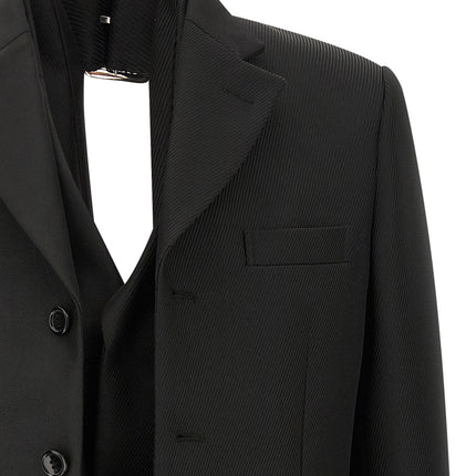 Comme Des Garçons Black Polyester Blazer
