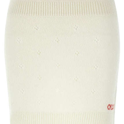 Chloé White Wool Long Skirt