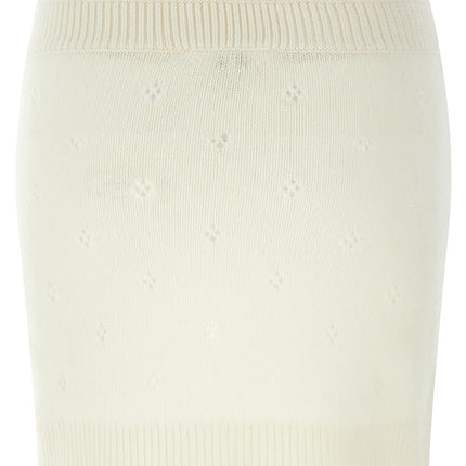 Chloé White Wool Long Skirt