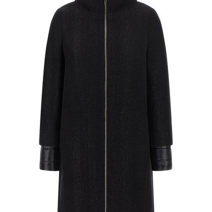 Herno Black Wool Coat