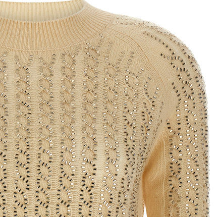 Ermanno Scervino Beige Virgin Wool Cardigan