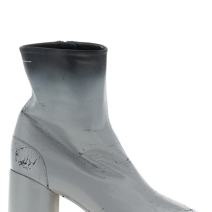 MM6 Maison Margiela Gray Lambskin Ankle Boots