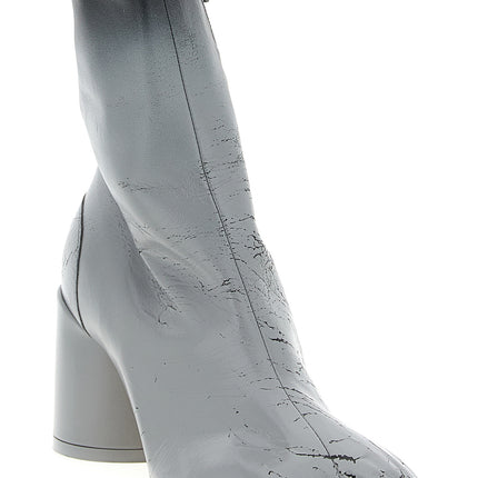 MM6 Maison Margiela Gray Lambskin Ankle Boots