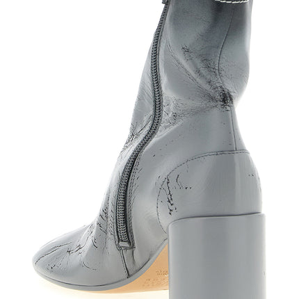 MM6 Maison Margiela Gray Lambskin Ankle Boots