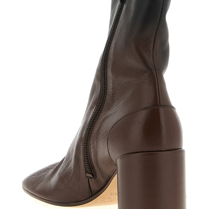 MM6 Maison Margiela Brown Lambskin Ankle Boots