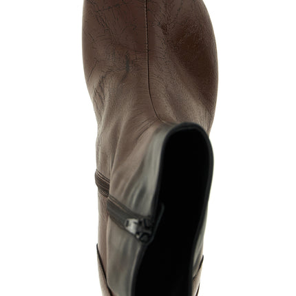 MM6 Maison Margiela Brown Lambskin Ankle Boots