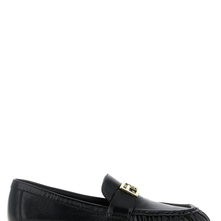 Fendi Black Lamb Leather Slip-On Loafers