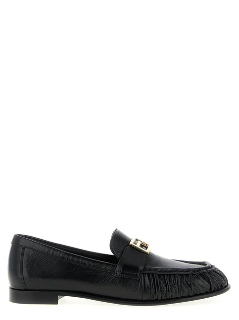 Fendi Black Lamb Leather Slip-On Loafers