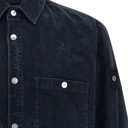 Stone Island Blue Cotton Blouse