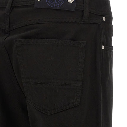 Stone Island Black Cotton Straight-Leg Jeans