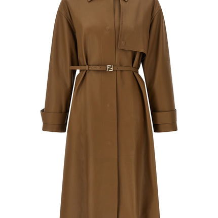 Fendi Brown Lamb Leather Coat