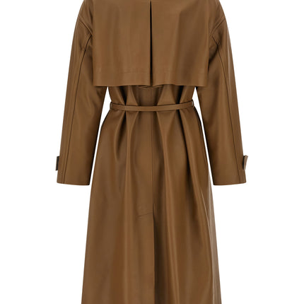 Fendi Brown Lamb Leather Coat