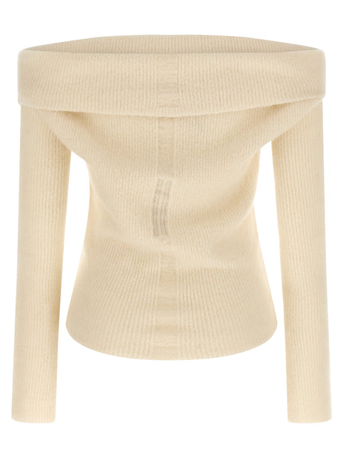 Rick Owens White Wool Cardigan