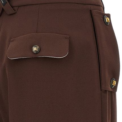 Elisabetta Franchi Brown Polyester Casual Pants
