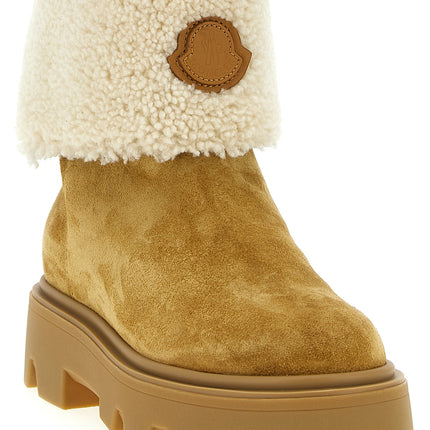 Moncler Beige Calfskin Ankle Boots