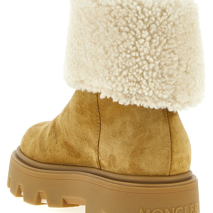 Moncler Beige Calfskin Ankle Boots
