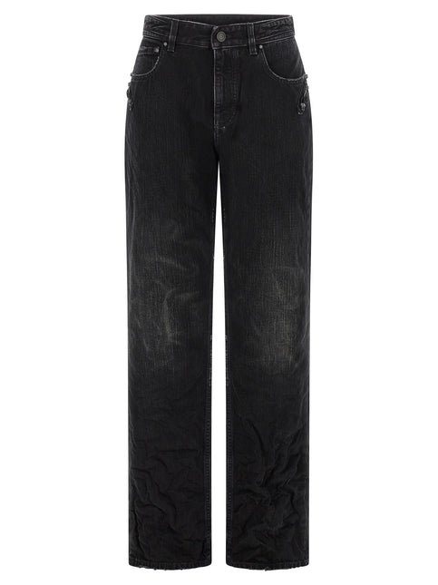 Balenciaga Black Cotton Straight-Leg Jeans