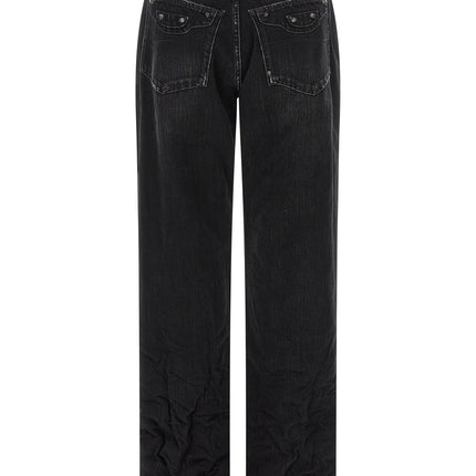 Balenciaga Black Cotton Straight-Leg Jeans