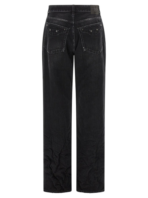 Balenciaga Black Cotton Straight-Leg Jeans