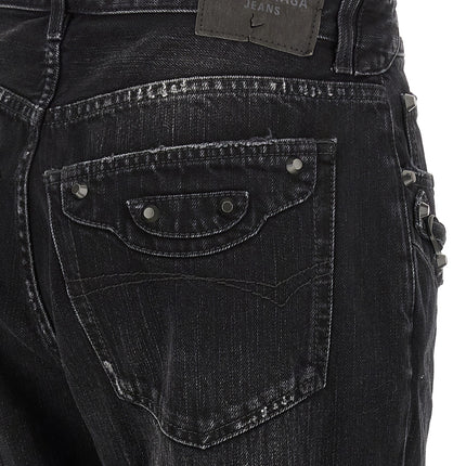 Balenciaga Black Cotton Straight-Leg Jeans