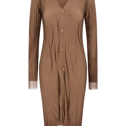 MM6 Maison Margiela Beige Polyamide Midi Dress