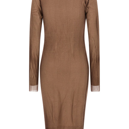 MM6 Maison Margiela Beige Polyamide Midi Dress