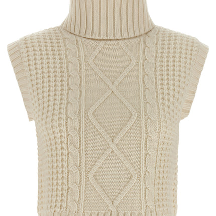 PERFECT MOMENT White Merino Wool Sleeveless Jacket