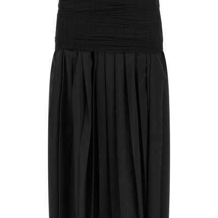 MM6 Maison Margiela Black Polyester Midi Skirt