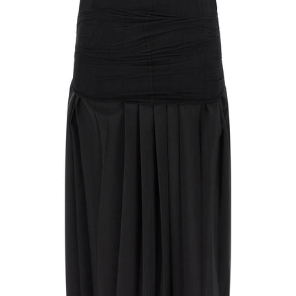 MM6 Maison Margiela Black Polyester Midi Skirt