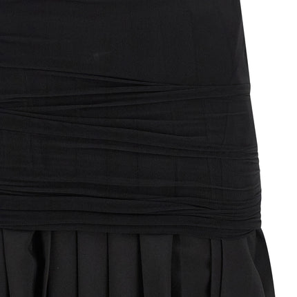 MM6 Maison Margiela Black Polyester Midi Skirt