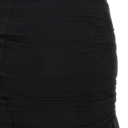MM6 Maison Margiela Black Polyester Midi Skirt