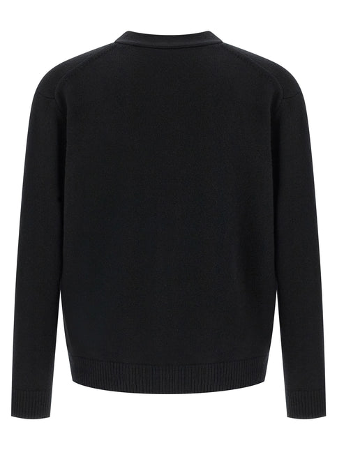 Maison Kitsuné Black Merino Wool Cardigan