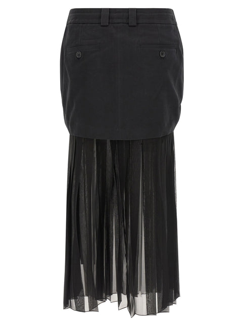 Dolce & Gabbana Black Silk Midi Skirt