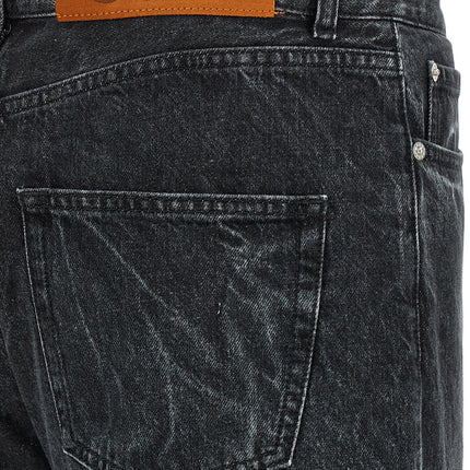 SÉFR Black Cotton Straight-Leg Jeans