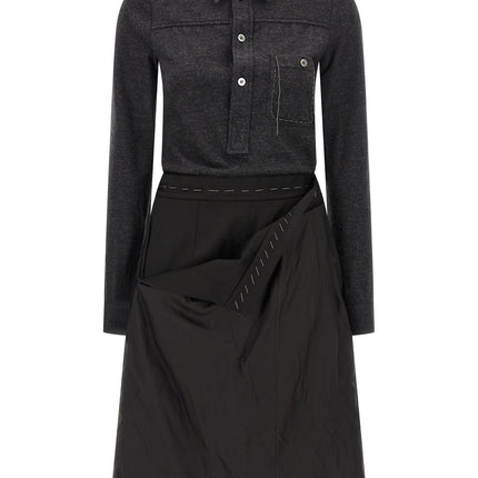 Maison Margiela Gray Virgin Wool Midi Dress