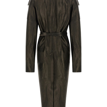 Rick Owens Black Lamb Leather Coat