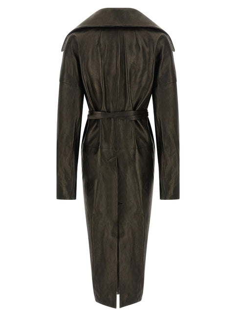 Rick Owens Black Lamb Leather Coat