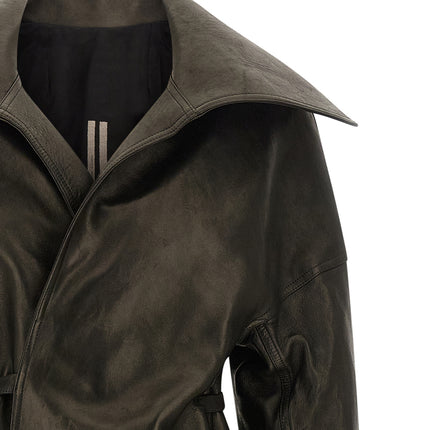 Rick Owens Black Lamb Leather Coat