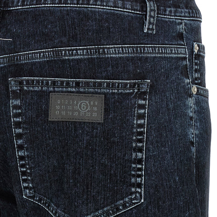 MM6 Maison Margiela Black Cotton Straight-Leg Jeans