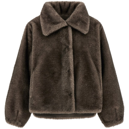LOU ANDREA Brown Polyamide Full-Length Jacket