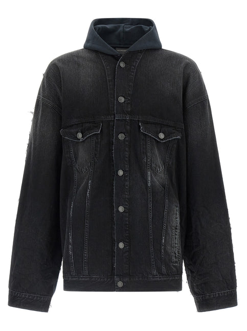 Balenciaga Black Cotton Denim Jacket