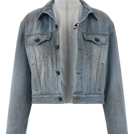 Balenciaga Blue Cotton Denim Jacket