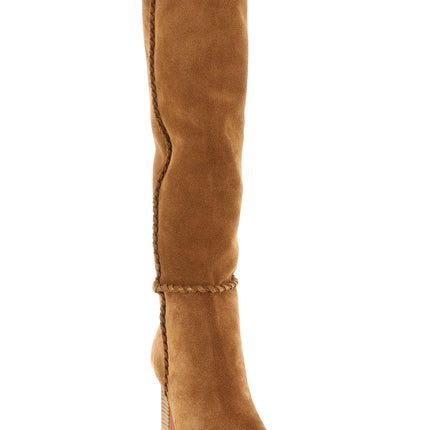 Aquazzura Beige Calfskin Over The Knee