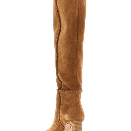 Aquazzura Beige Calfskin Over The Knee
