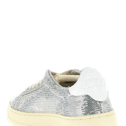 Autry Silver Polyester Low Top Sneakers